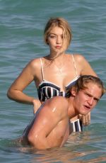GIGI HADID in Bikini at a Beach in Miami 1503