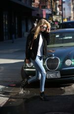 GIGI HADID in Ripped Jeans Out and About in New York 2403