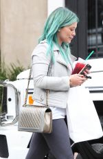 HILARY DUFF Colored Her Hair in Green at Nine Zero One Salon in West Hollywood