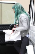 HILARY DUFF Colored Her Hair in Green at Nine Zero One Salon in West Hollywood