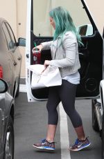 HILARY DUFF Colored Her Hair in Green at Nine Zero One Salon in West Hollywood