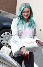 HILARY DUFF Colored Her Hair in Green at Nine Zero One Salon in West Hollywood