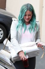 HILARY DUFF Colored Her Hair in Green at Nine Zero One Salon in West Hollywood