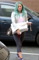 HILARY DUFF Colored Her Hair in Green at Nine Zero One Salon in West Hollywood