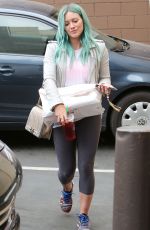 HILARY DUFF Colored Her Hair in Green at Nine Zero One Salon in West Hollywood