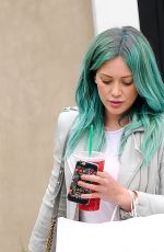 HILARY DUFF Colored Her Hair in Green at Nine Zero One Salon in West Hollywood