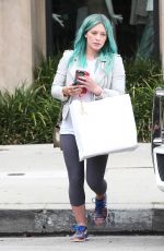 HILARY DUFF Colored Her Hair in Green at Nine Zero One Salon in West Hollywood