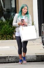 HILARY DUFF Colored Her Hair in Green at Nine Zero One Salon in West Hollywood