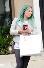 HILARY DUFF Colored Her Hair in Green at Nine Zero One Salon in West Hollywood