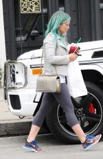 HILARY DUFF Colored Her Hair in Green at Nine Zero One Salon in West Hollywood