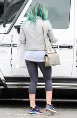HILARY DUFF Colored Her Hair in Green at Nine Zero One Salon in West Hollywood