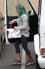 HILARY DUFF Colored Her Hair in Green at Nine Zero One Salon in West Hollywood