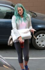 HILARY DUFF Colored Her Hair in Green at Nine Zero One Salon in West Hollywood