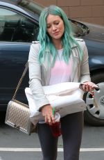 HILARY DUFF Colored Her Hair in Green at Nine Zero One Salon in West Hollywood