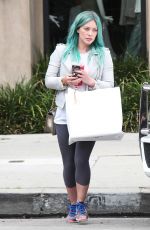HILARY DUFF Colored Her Hair in Green at Nine Zero One Salon in West Hollywood
