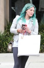 HILARY DUFF Colored Her Hair in Green at Nine Zero One Salon in West Hollywood