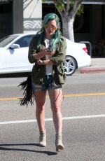 HILARY DUFF in Denim Shorts Out and About in Los Angeles 2603