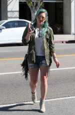 HILARY DUFF in Denim Shorts Out and About in Los Angeles 2603