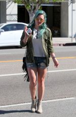 HILARY DUFF in Denim Shorts Out and About in Los Angeles 2603