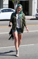 HILARY DUFF in Denim Shorts Out and About in Los Angeles 2603