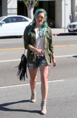 HILARY DUFF in Denim Shorts Out and About in Los Angeles 2603