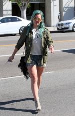 HILARY DUFF in Denim Shorts Out and About in Los Angeles 2603