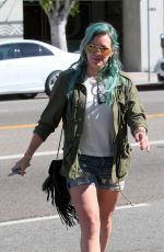 HILARY DUFF in Denim Shorts Out and About in Los Angeles 2603