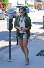 HILARY DUFF in Denim Shorts Out and About in Los Angeles 2603