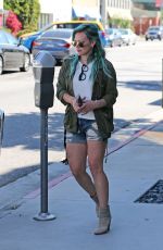 HILARY DUFF in Denim Shorts Out and About in Los Angeles 2603