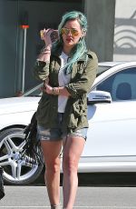 HILARY DUFF in Denim Shorts Out and About in Los Angeles 2603