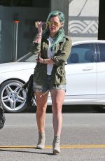 HILARY DUFF in Denim Shorts Out and About in Los Angeles 2603