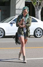 HILARY DUFF in Denim Shorts Out and About in Los Angeles 2603