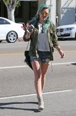 HILARY DUFF in Denim Shorts Out and About in Los Angeles 2603