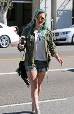 HILARY DUFF in Denim Shorts Out and About in Los Angeles 2603