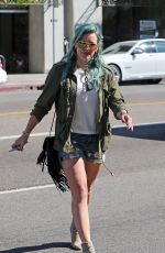 HILARY DUFF in Denim Shorts Out and About in Los Angeles 2603