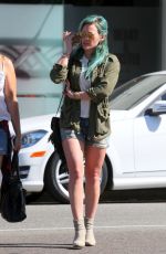 HILARY DUFF in Denim Shorts Out and About in Los Angeles 2603