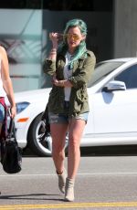 HILARY DUFF in Denim Shorts Out and About in Los Angeles 2603