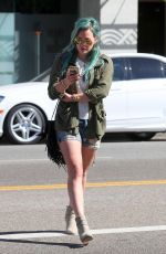 HILARY DUFF in Denim Shorts Out and About in Los Angeles 2603