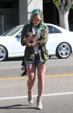 HILARY DUFF in Denim Shorts Out and About in Los Angeles 2603