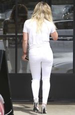 HILARY DUFF in White Jeans Out and About in Studio City