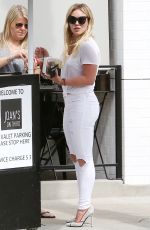 HILARY DUFF in White Jeans Out and About in Studio City