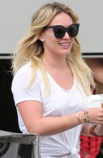 HILARY DUFF in White Jeans Out and About in Studio City