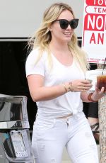 HILARY DUFF in White Jeans Out and About in Studio City