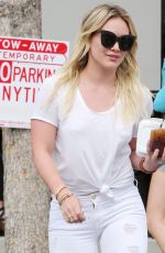 HILARY DUFF in White Jeans Out and About in Studio City