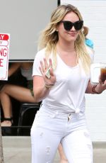 HILARY DUFF in White Jeans Out and About in Studio City