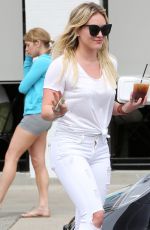 HILARY DUFF in White Jeans Out and About in Studio City
