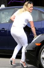 HILARY DUFF in White Jeans Out and About in Studio City