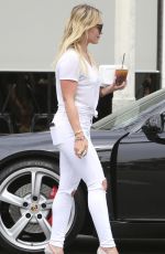 HILARY DUFF in White Jeans Out and About in Studio City
