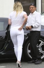 HILARY DUFF in White Jeans Out and About in Studio City