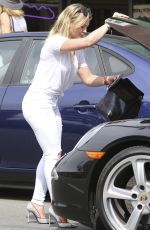 HILARY DUFF in White Jeans Out and About in Studio City